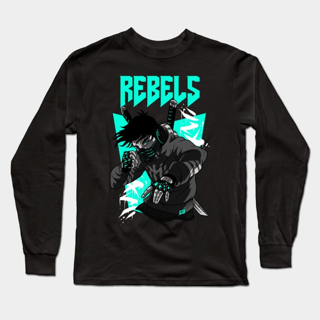 Ninja Warrior Rebels Long Sleeve T-Shirt by SweetMay